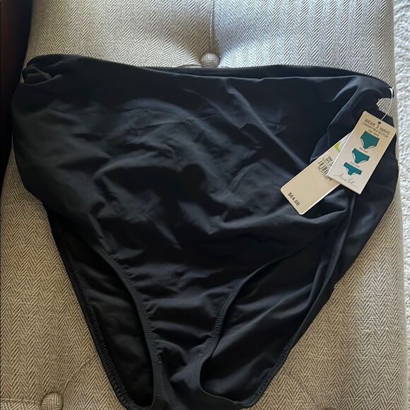 NWT Anne Cole Live In Color Convertible High Waist Shirred Swim Bottom 18W - Picture 7 of 10